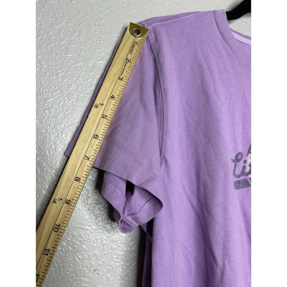 Life is Good Soccer Ball T Shirt Size Lavender Purple Short Sleeve Size Large - Picture 6 of 9